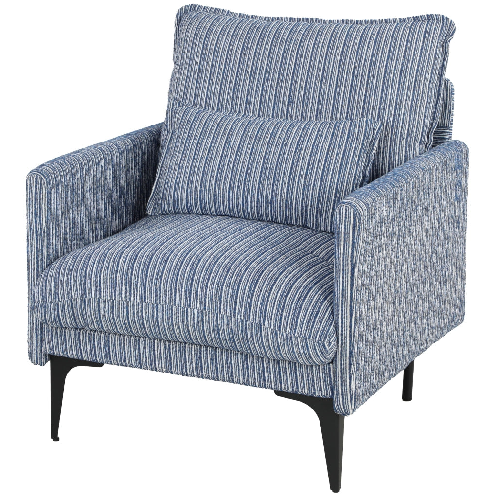 Poltrona Relax Blu in Tessuto con Cuscino Lombare e Braccioli ¨C Zephmum ¨C 100x90x80