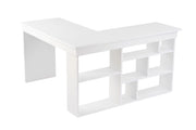 Scrivania in legno "Vesper" 130 x 120 x 72 cm - Bianco naturale