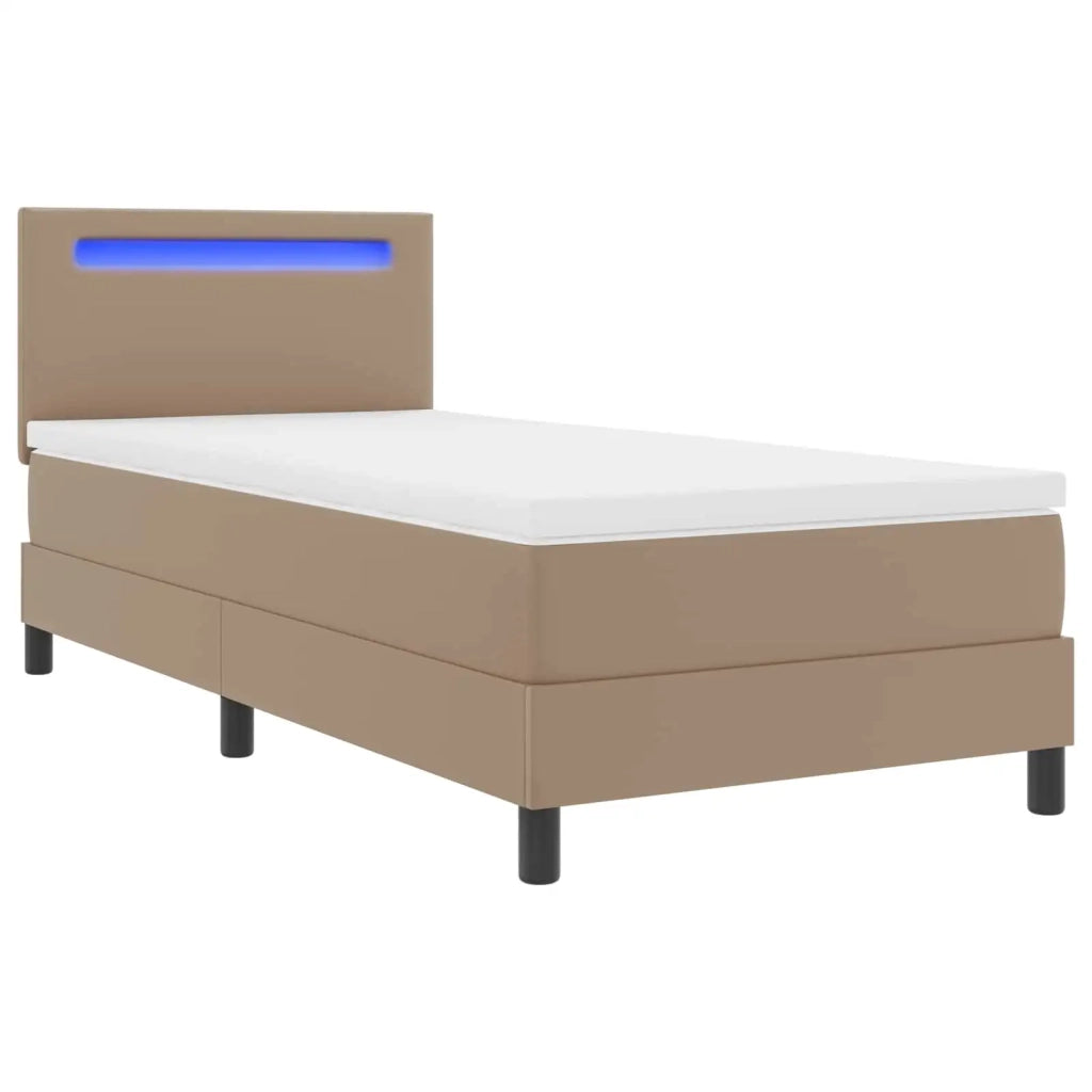 Letto a molle Cappuccino 90 x 190 cm Pelle sintetica 3339031