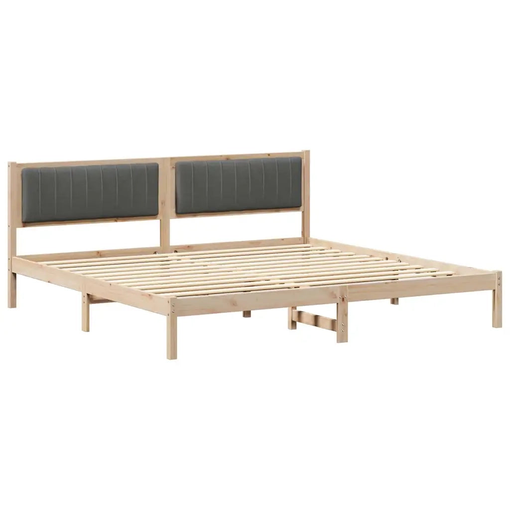 Struttura del letto Grigio scuro 200 x 200 cm Pino massello 3394239
