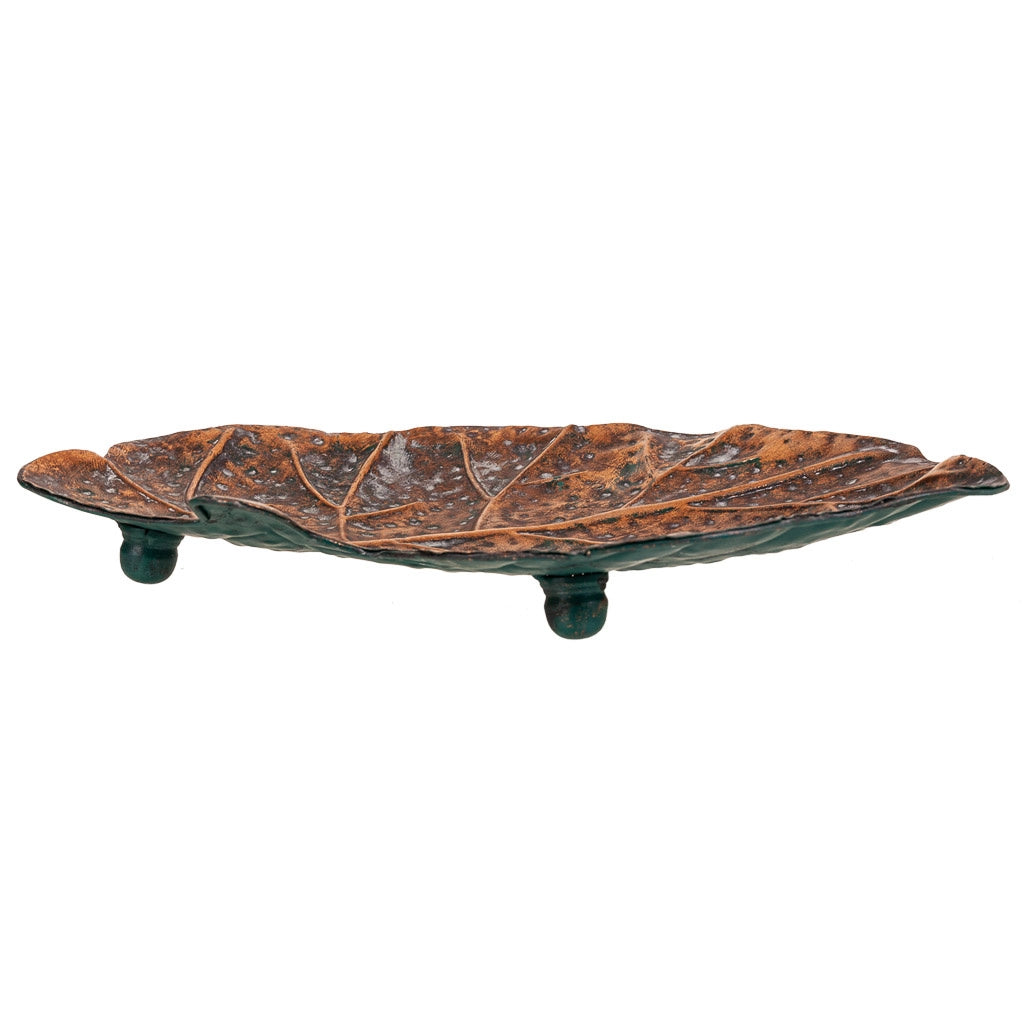 Foglia decoro dorato 37x31x5h