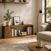 TV Cabinet, Smoked Oak, 100x24x32 Cm, Engineered Wood