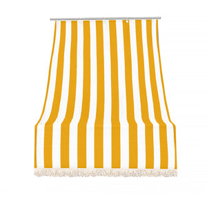 Tenda da sole tessuto resistente per esterno, Terrazzo, con anelli lavabile frange pizzo, da Balcone - Giallo - 140x300 cm