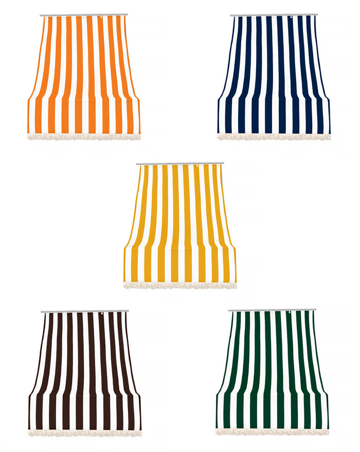 Tenda da sole tessuto resistente per esterno, Terrazzo, con anelli lavabile frange pizzo, da Balcone - Giallo - 140x250 cm