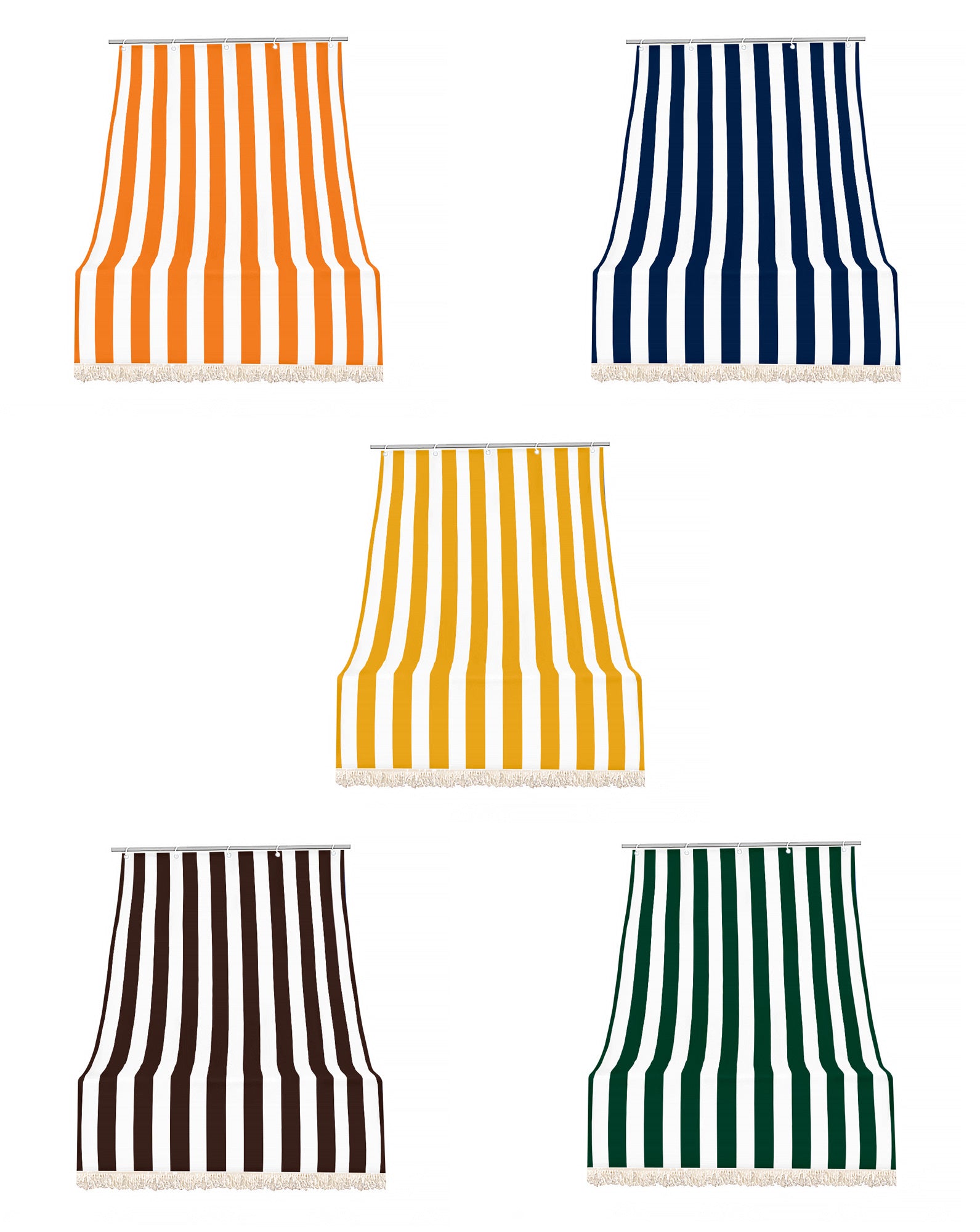 Tenda da sole tessuto resistente per esterno, Terrazzo, con anelli lavabile frange pizzo, da Balcone - Marrone - 140x300 cm