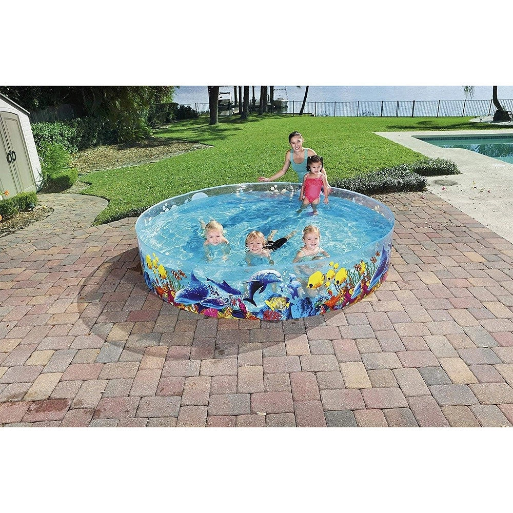 Trade Shop - Piscinetta Piscina Rigida Pvc Per Bambini 3 Anni+ Fantasia Marina 244x46cm 55031 -