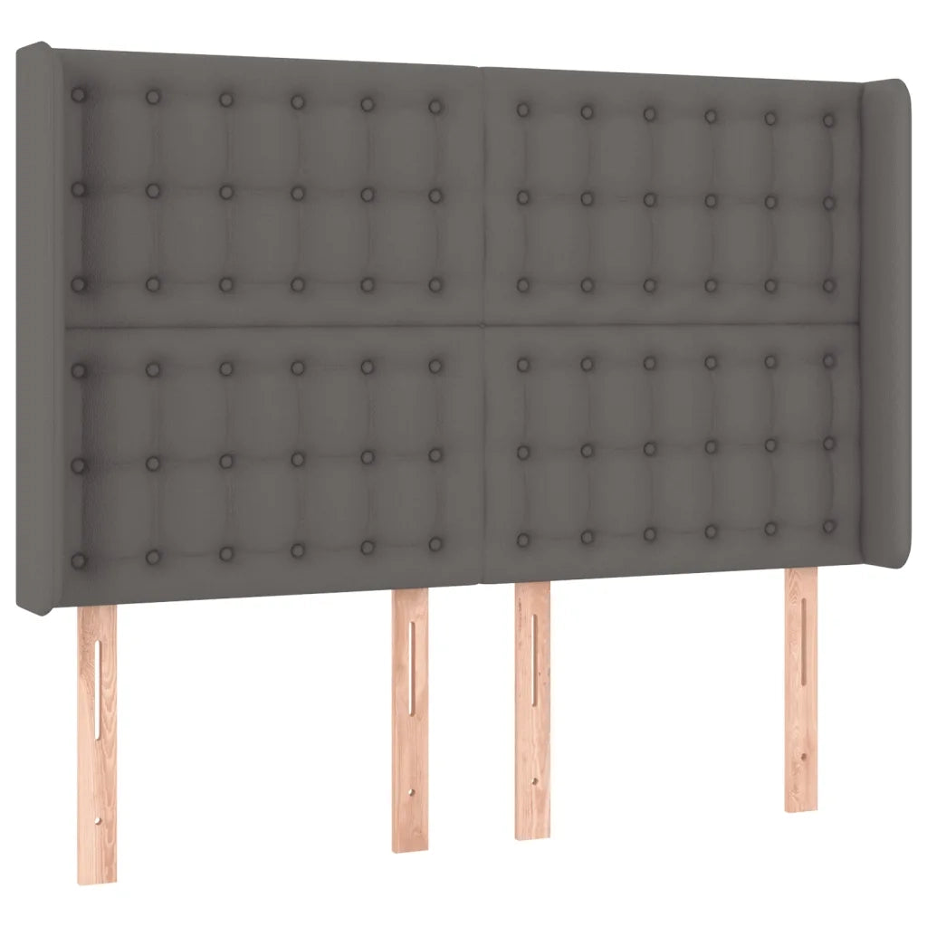 Testiera a LED-Testata con LED Grigio 147x16x118/128cm in Similpelle 436970