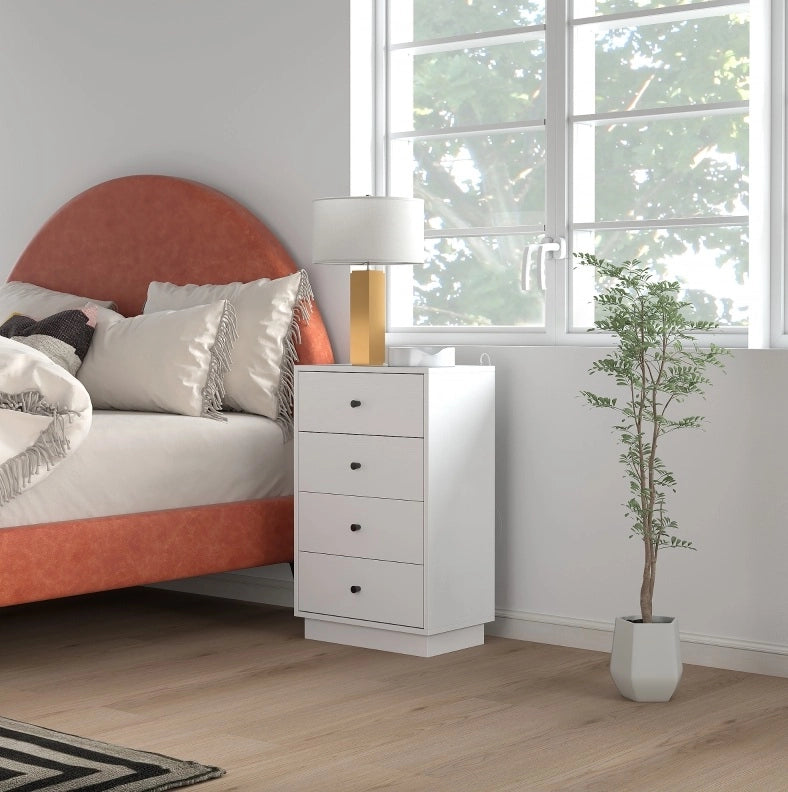 Cassettiera moderna con 4 cassetti 47 x 29 x 75 cm bianca