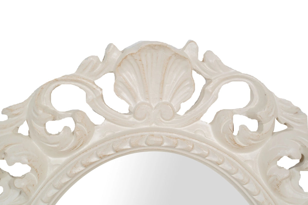 Biscottini SPECCHIERA DA PARETE IN LEGNO FINITURA BIANCA ANTICATA MADE IN ITALY Specchio