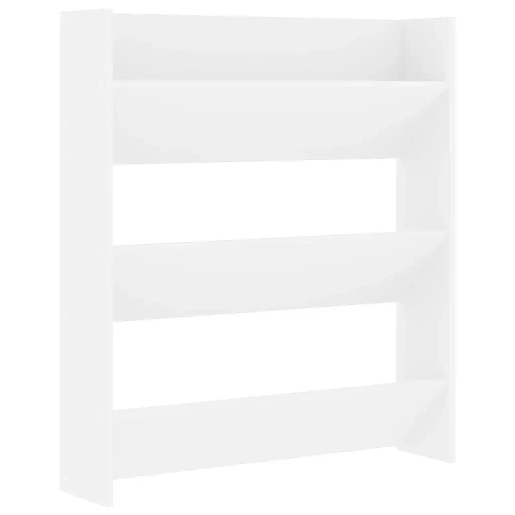 Scarpiera a Muro Bianco 80x18x90 cm in Truciolato