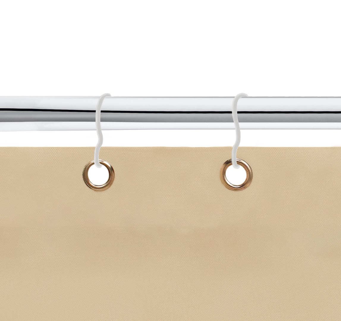 Tenda da sole tessuto resistente per balcone con anelli lavabile a caduta - Beige - 140x300 cm