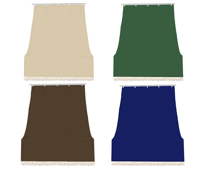 Tenda da sole tessuto resistente per balcone con anelli lavabile a caduta - Beige - 200x295 cm