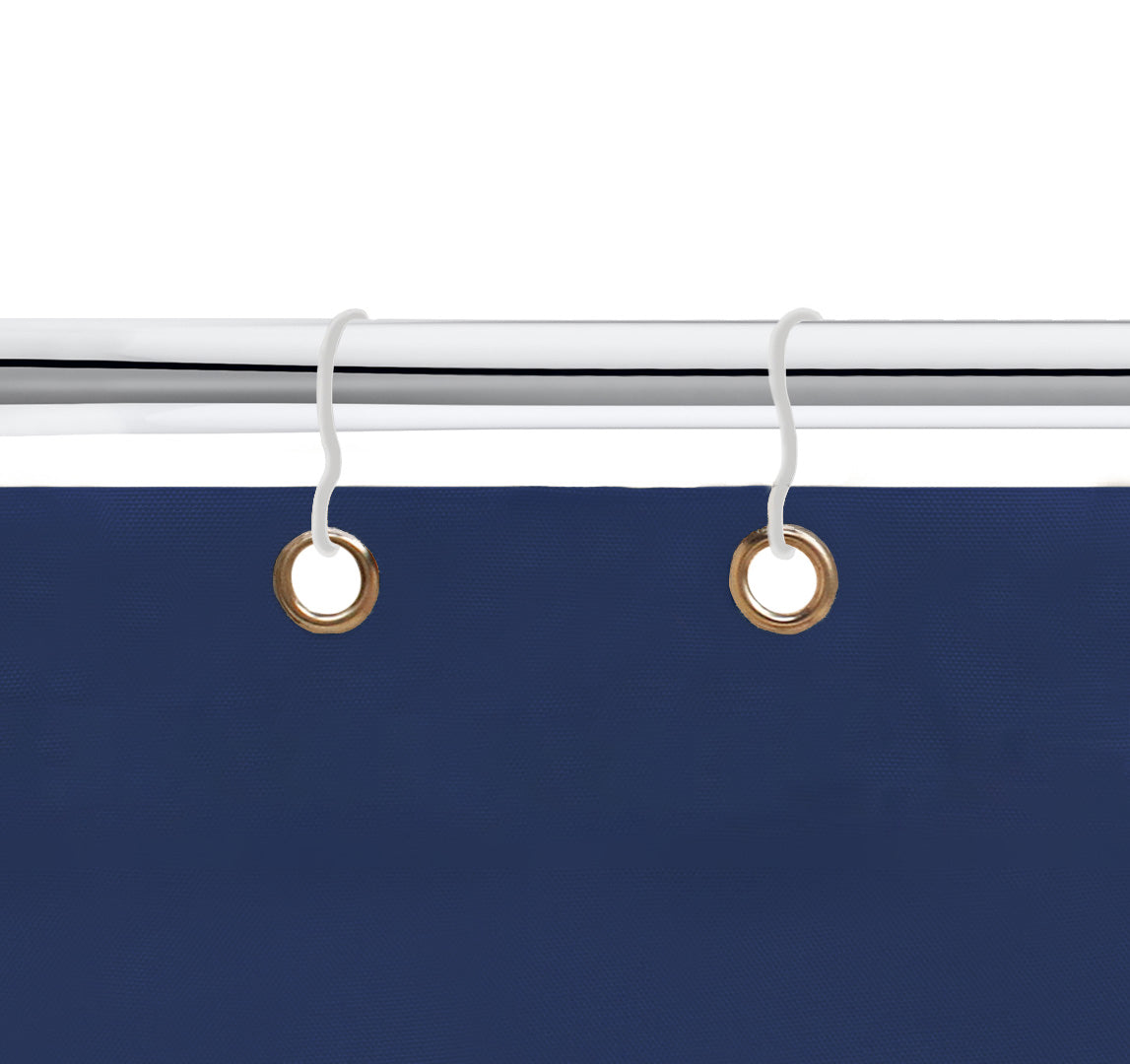 Tenda da sole tessuto resistente per balcone con anelli lavabile a caduta - Blu - 200x295 cm