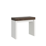 Consolle Allungabile 90-300x40x77 cm in Nobilitato Marrone e Bianco