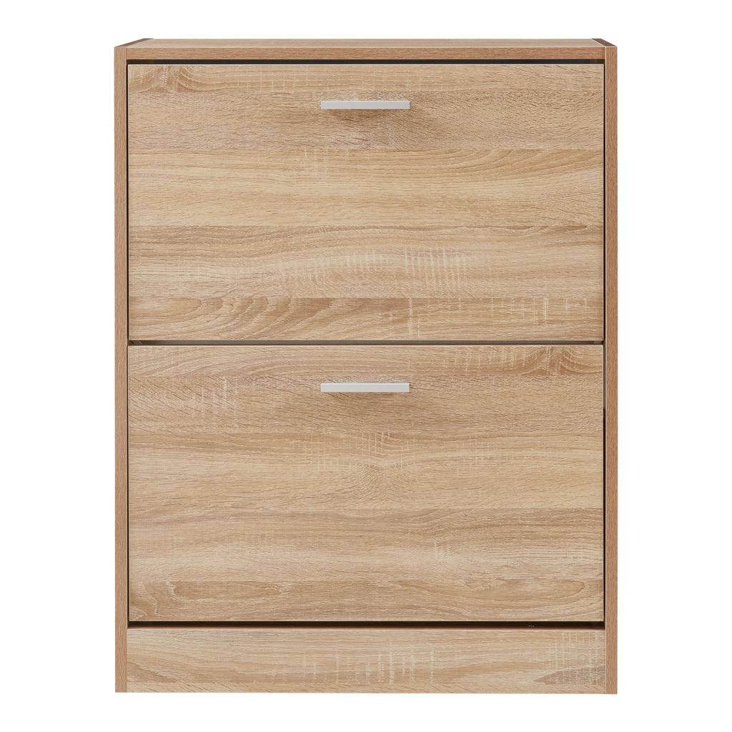 Scarpiera Sykkylven con 2 Contenitori Ribaltabili - Effetto Rovere Sonoma [en.casa]