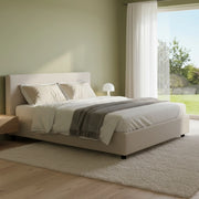 Letto Matrimoniale Annibale, Letto Matrimoniale Sfoderabile Made in Italy, Beige