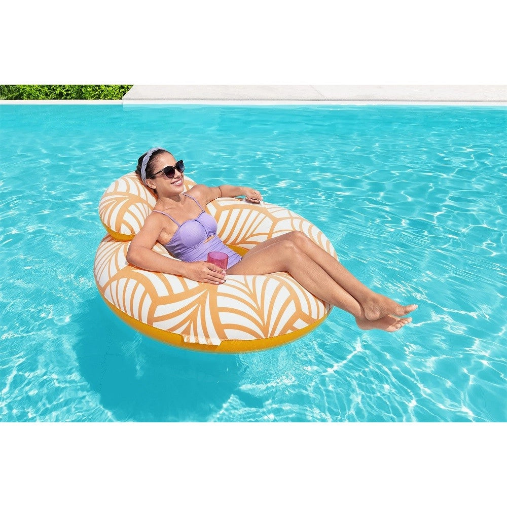 Trade Shop - Poltrona Gonfiabile Comfort Plush Galleggiante Piscina Spiaggia 118x117cm 43643 -