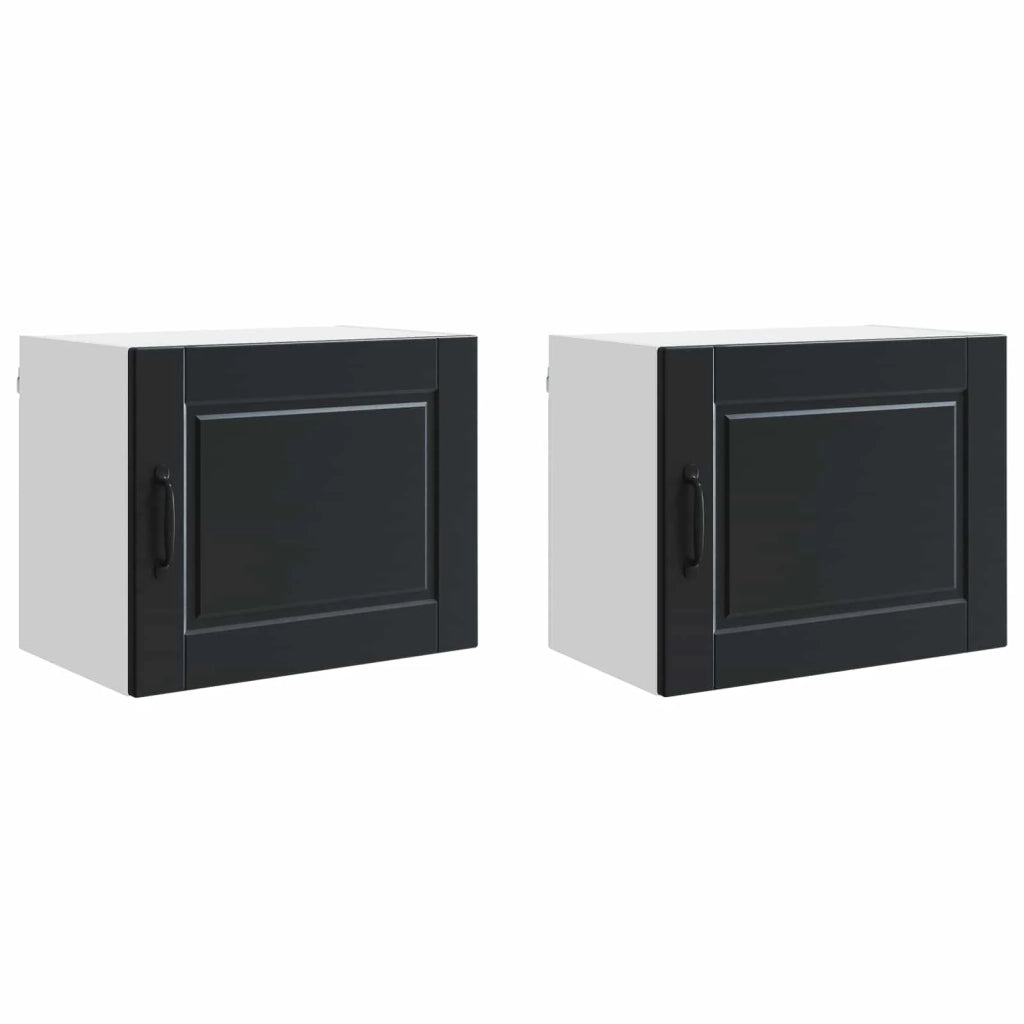 Set di 2 pensili da cucina moderni e pratici 50 x 31 x 40 cm in legno composito nero 02_0054244