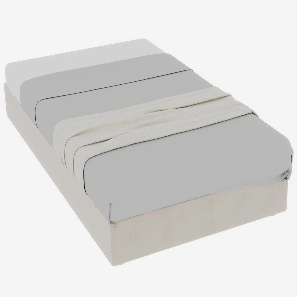 Letto Contenitore Singolo Xylo ¨C Beige ¨C Velluto 90x200 cm senza testiera