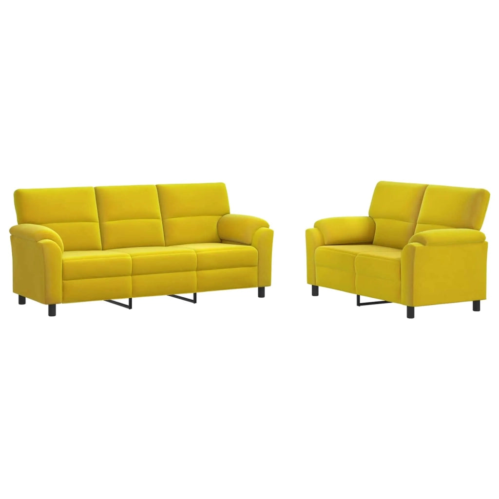 Set di divani 2 pcs Giallo Velluto 3430497