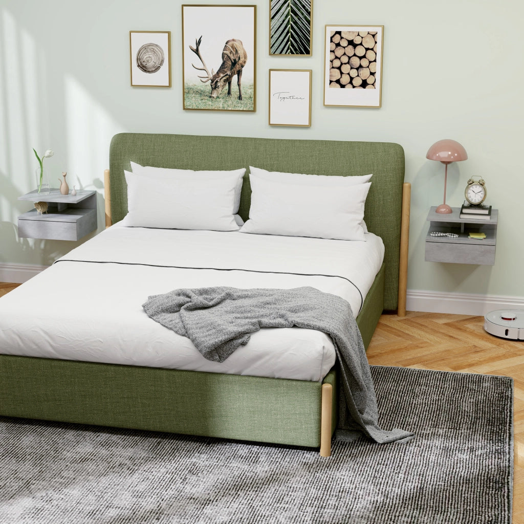 Comodino Moderno con Cassetto e Ripiano ¨C Zephmum ¨C Grigio 35x32x22,5 cm