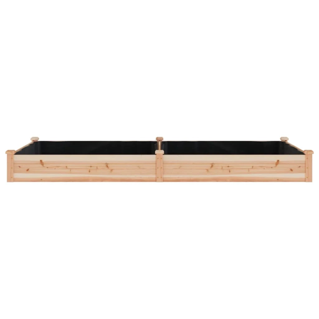 Fioriera rialzata per piante fiori patio giardino rivestimento 240 x 120 x 25 cm legno massello di abete marrone 02_0039839