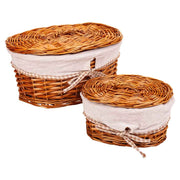 Set di 2 scatole in vimini marrone