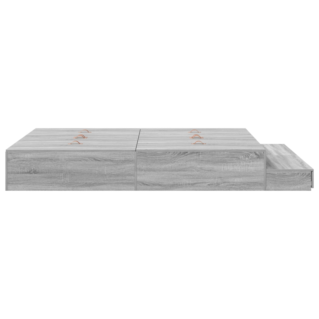 Struttura letto contenitore Grigio Sonoma 140x190 cm