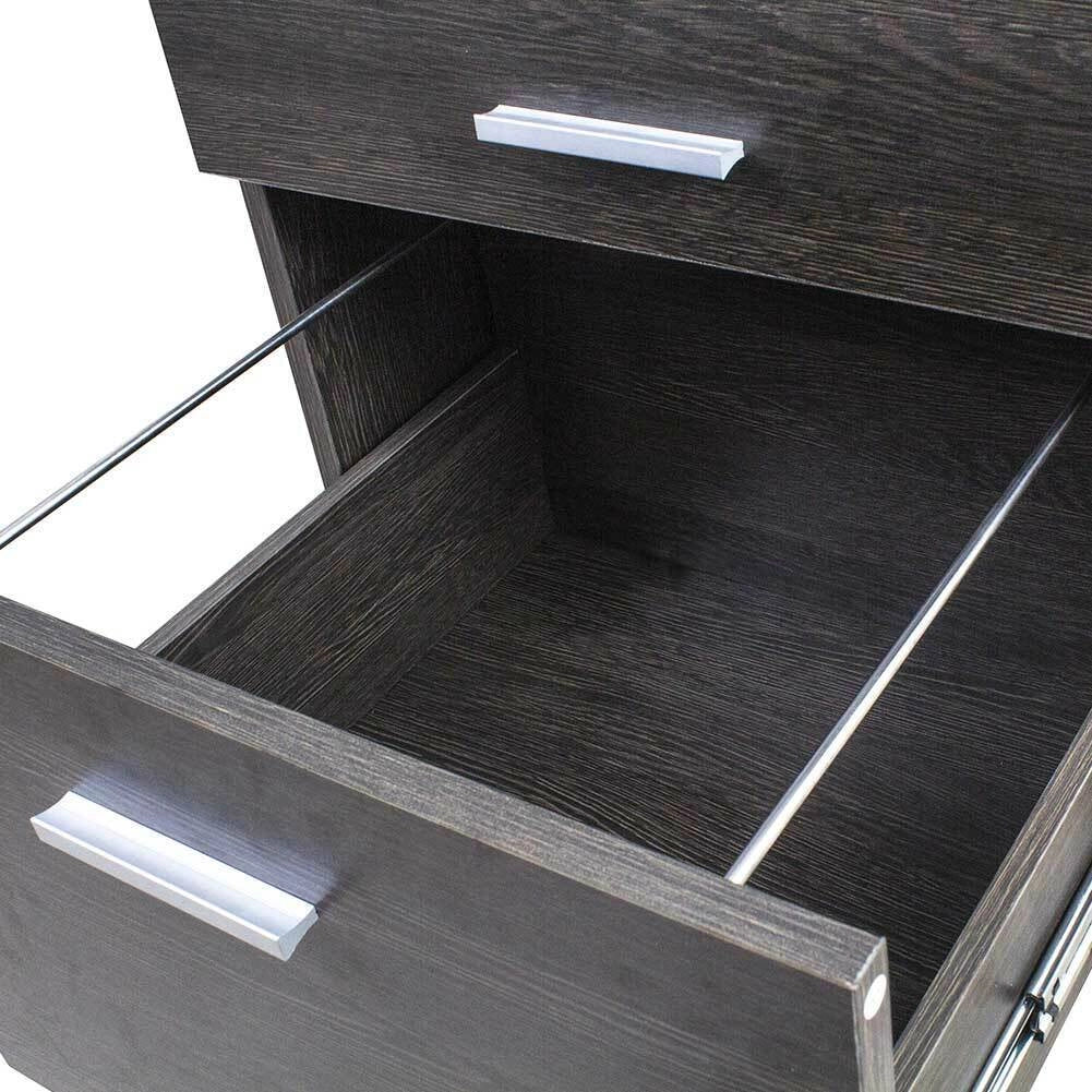 Cassettiera Scrivania Ufficio Legno MDF Mobiletto Stampante 3 Cassetti Moro
