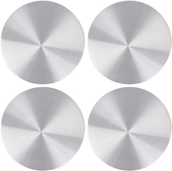 Set di 4 manici di vanga 60 mm in acciaio inox con badge sticker emblema