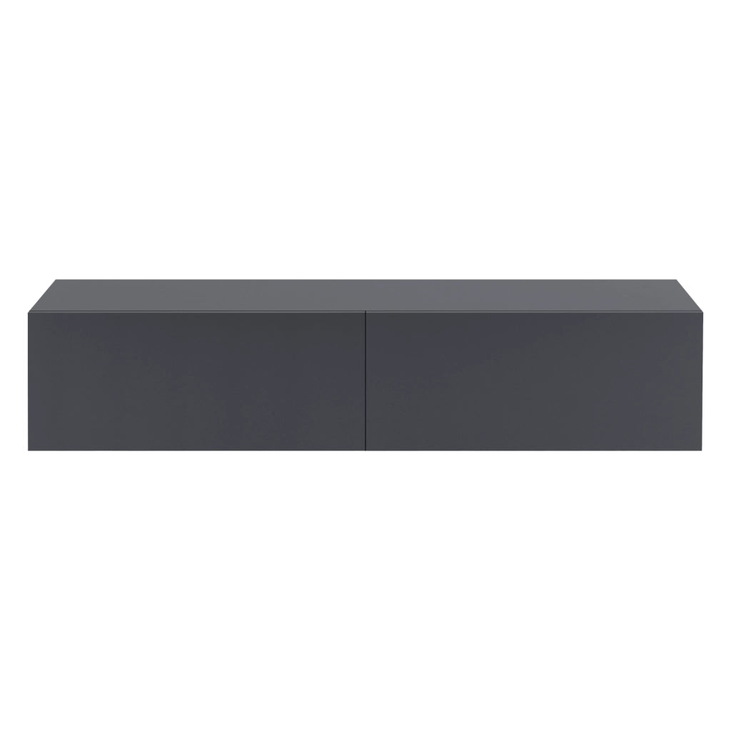 Mobile Pensile Porta TV Evaton da Parete 140 x 33 x 30 cm - Grigio Scuro Opaco [en.casa]