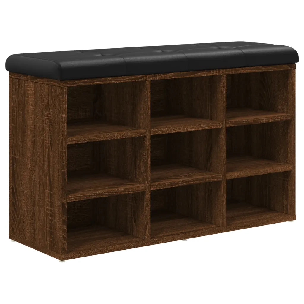 Panca Porta Scarpe-Sgabello-Panca Scarpiera Rovere Marrone 82x32x50cm Legno Multistrato