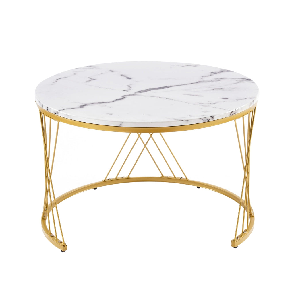 Set di tavolini da caffè 70x70x47 cm e 45x45x40 cm; impilabili; MDF; bianco