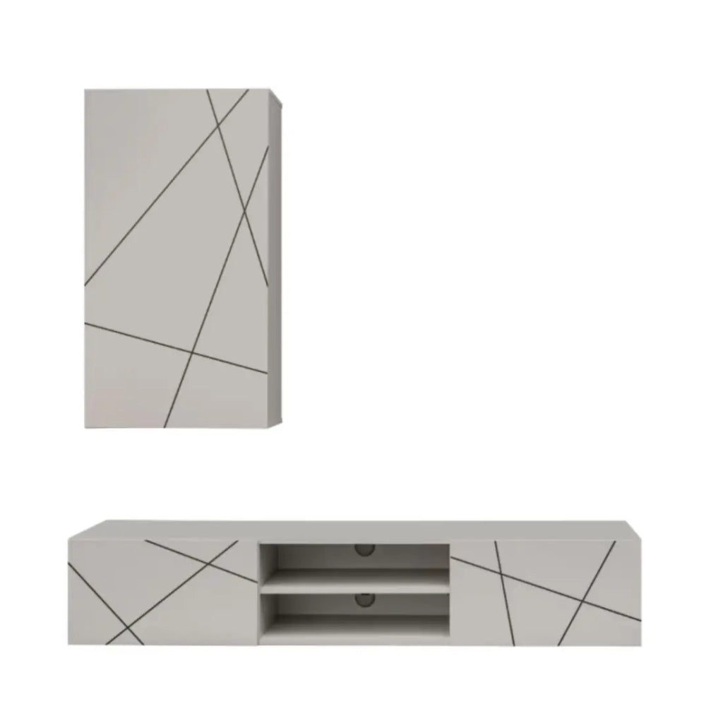 Composizione murale DASH – Mobile TV e modulo a parete – Finitura Cashmere