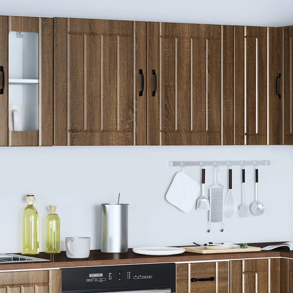 Pensili da cucina 2 pz Lucca in Legno Multistrato color rovere Marrone 853812
