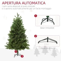 Albero di Natale Artificiale Gigante 180cm Realistico, Decorazione di Natale con 696 Rami, Base Pieghevole e Rimovibile