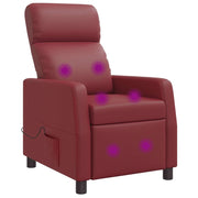 Poltrona Massaggiante Rosso Vino Similpelle 42035093