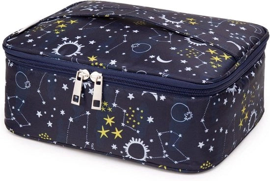 Borsa di trucco Grande borsa per bagno Borsa per viaggio per donne e ragazze in pelle bronza