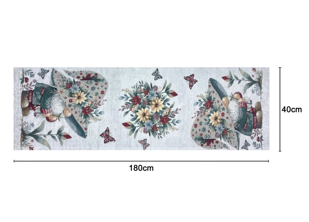 Tovaglia Centrino Runner Tavola Fantasia Elfo Primavera Made Italy - 40x180 - Elfo Primavera