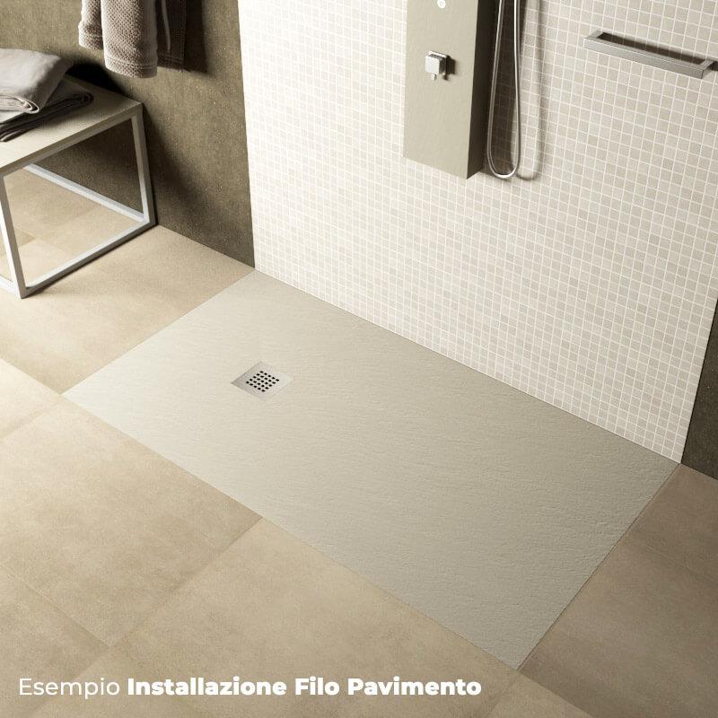 Piatto Doccia in Pietra 90x160 cm Pedrinelli Ardesia Stone Side Sabbia