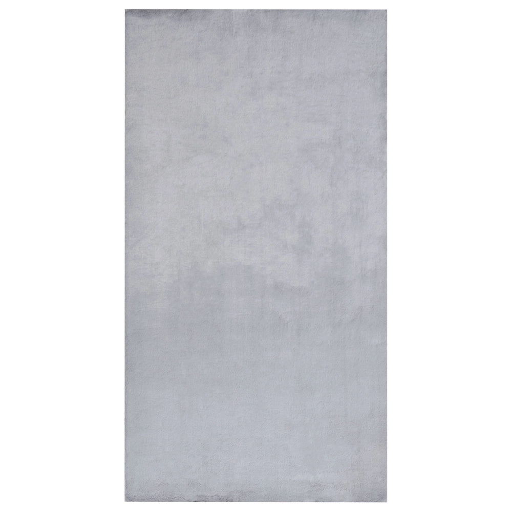 Tappeto Shaggy Artificiale di Coniglio in Pelliccia Ecologica Morbido e Soffice 80 x 150 cm Grigio Chiaro