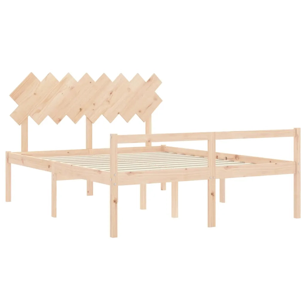 Letto per Anziani con Testiera 160x200 cm in Legno Massello 3195556