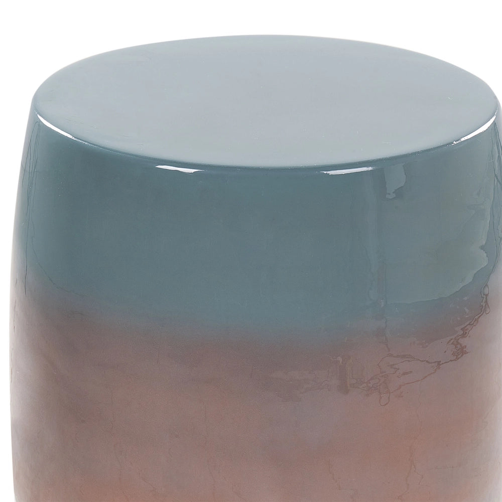 Tavolino moderno in ferro con piano rotondo in marrone dorato e blu soggiorno design contemporaneo moderno