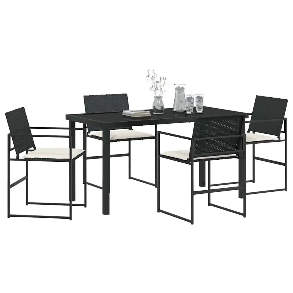 Set da Pranzo per Giardino 5 pcs Nero 3379330