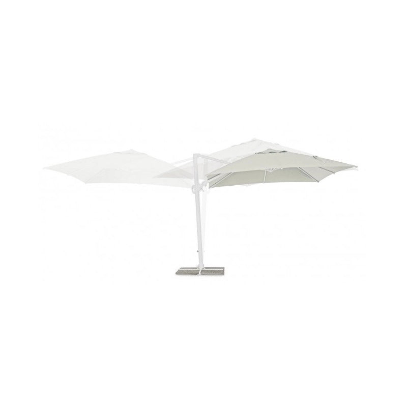 Ombrellone Eden con braccio bianco/legno naturale 3x3 m