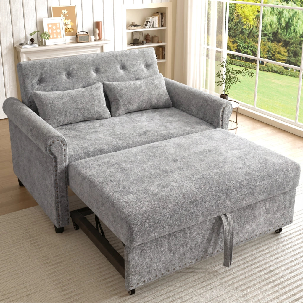 DIVANO LETTO 2 posti 3 in 1 170x98 cm Chenille grigio