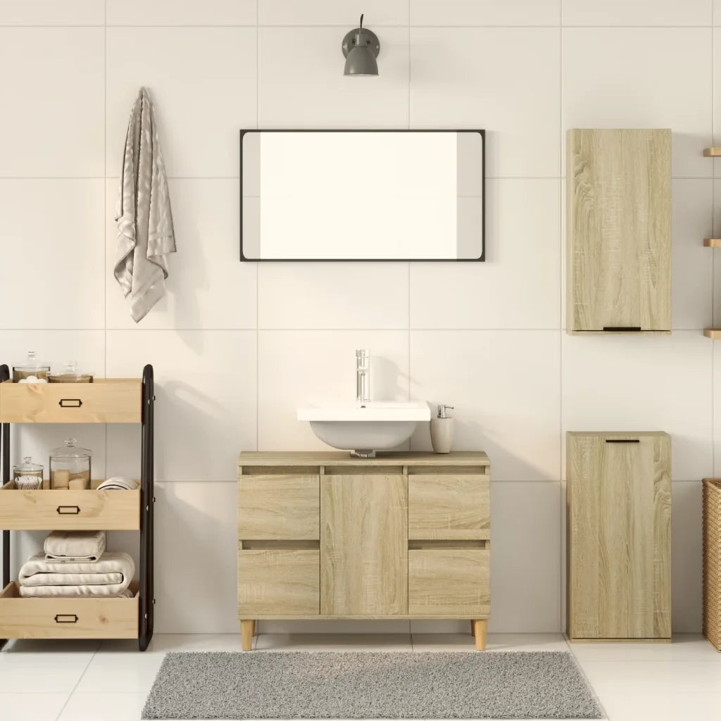 Mobile da Bagno a Parete Rovere Sonoma 32x20x67 cm 849654