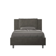 Letto imbottito 1 piazza e mezza 120x200 cm Antea - Contenitore,Microfibra,Grigio