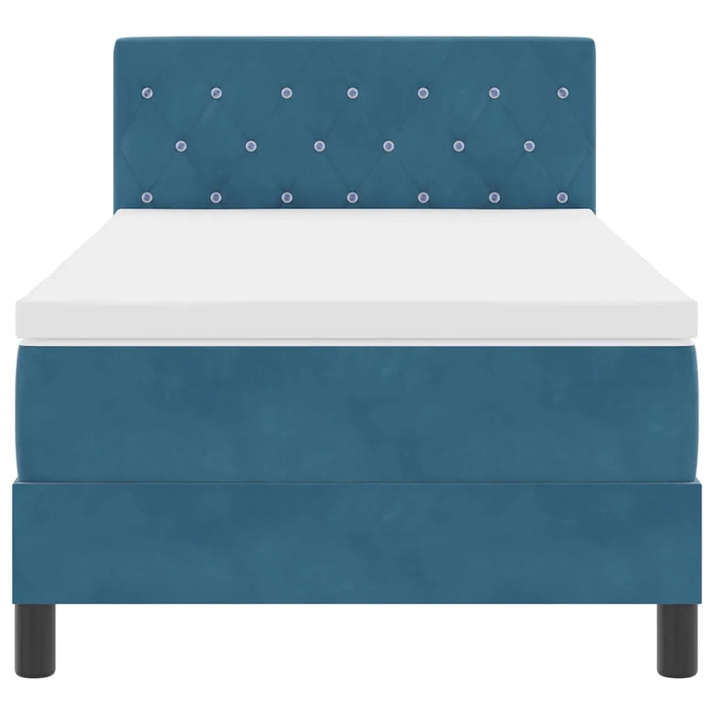 Letto a Sorgente LED con led Blu Scuro 90 x 200 cm Velluto 3342564