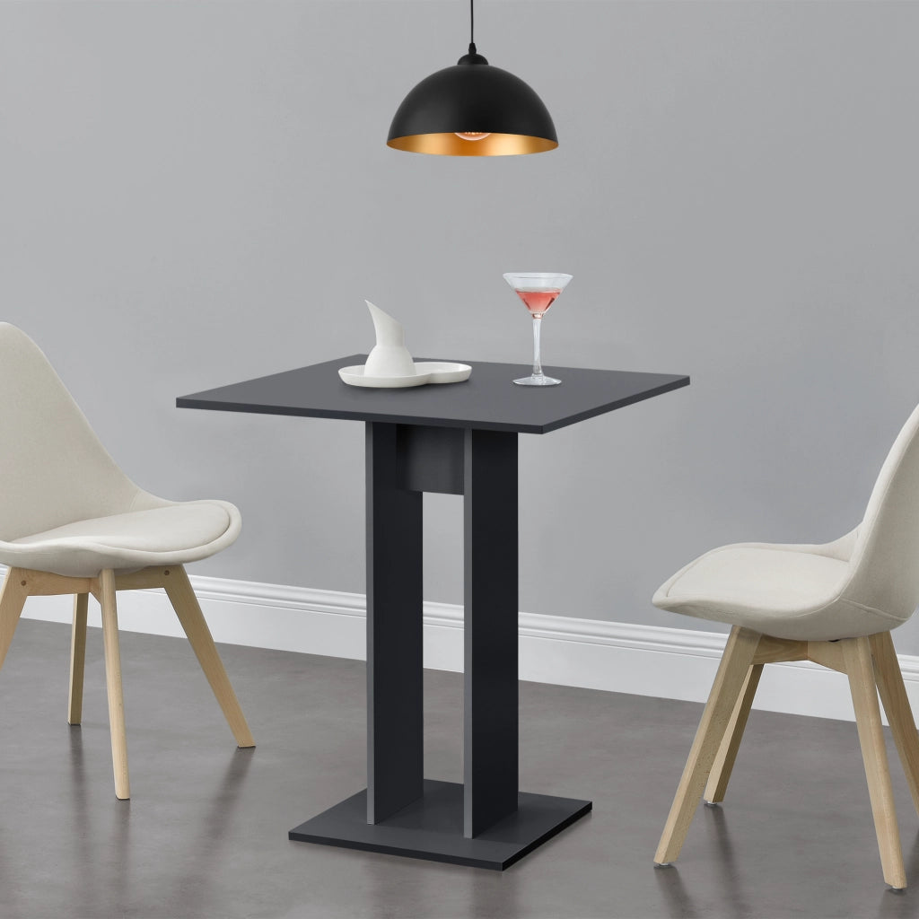 Tavolo Quadrato Lindesnes da Cucina Pranzo Bar 65 x 65 x 78 cm - Grigio Scuro Opaco [en.casa]